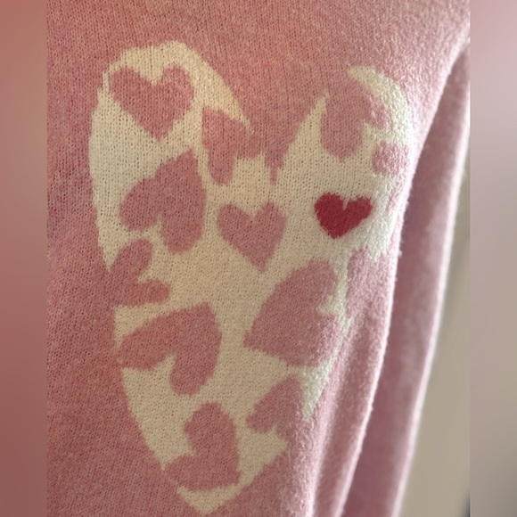 Cupcakes and Cashmere Anthropologie Pink Heart Sweater. Women’s Sz-L EUC - Picture 2 of 7